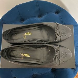 Black Chanel Ballet Flats